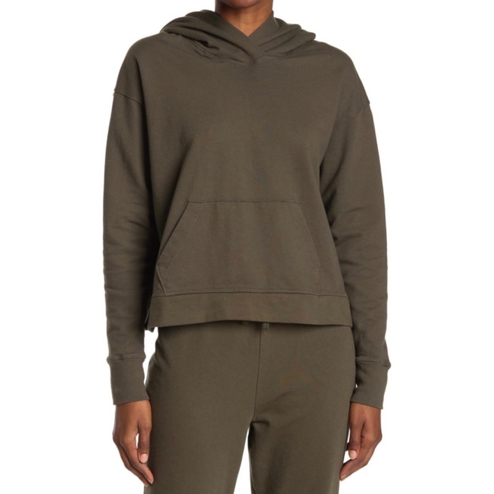 NEW STANDARD JAMES PERSE Green Relaxed Crop Hoodie
